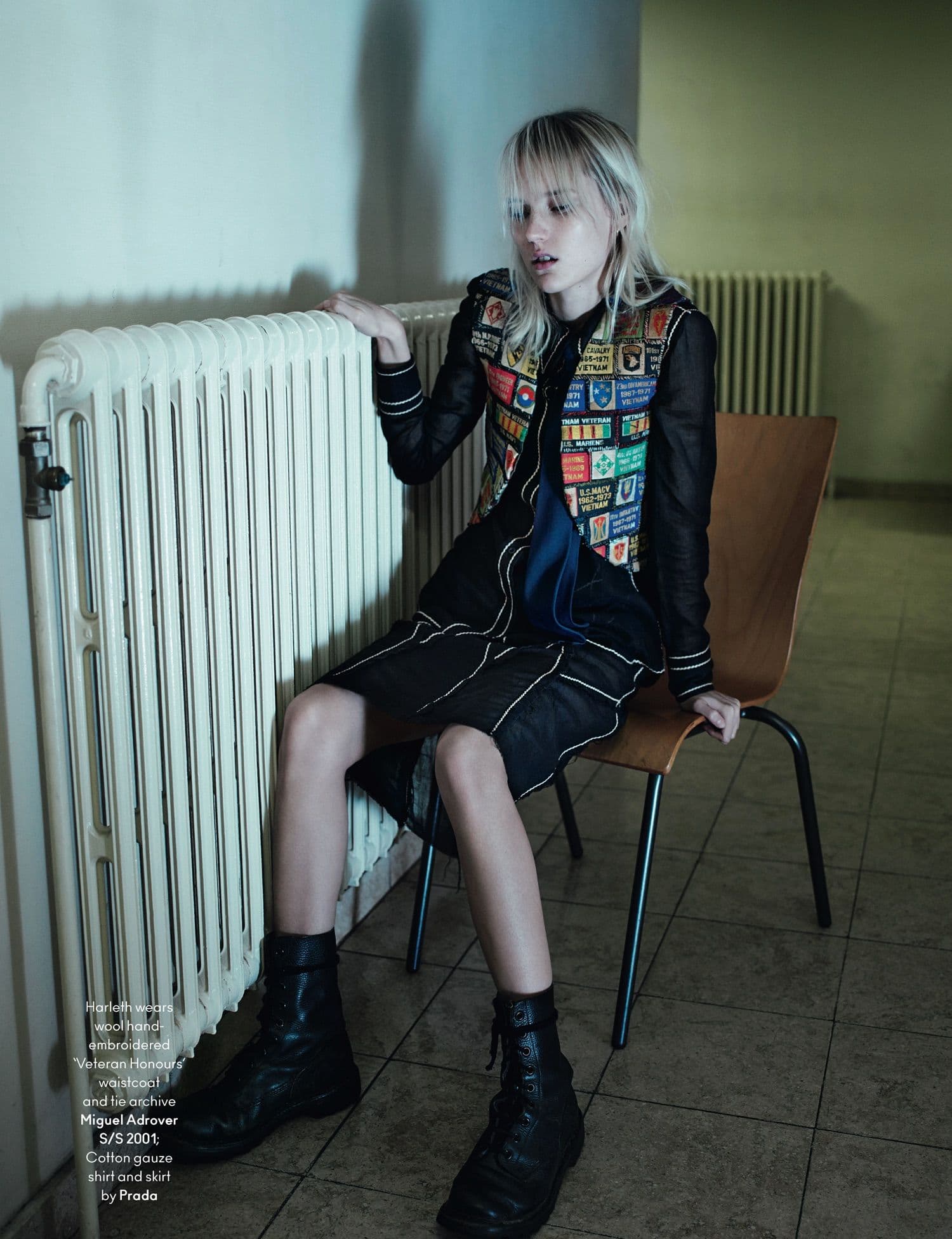 Patchwork vest in Another Magazine from Miguel Adrover S/S 2001. 